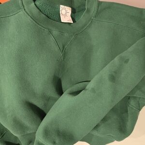 *Free With Any Purchase* Offline Green Long Sleeve Cropped Sweatshirt-*stain
